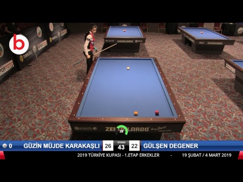 GÜZİN MÜJDE KARAKAŞLI & GÜLŞEN DEGENER Bilardo Maçı - 2019 KADINLAR 1.ETAP-K 1/2