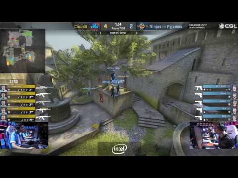 NiP triple nade boost on cobble force buy ESL Cologne 2017