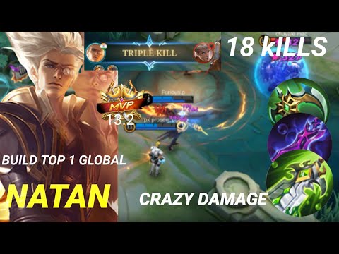Top global Natan best gameplay//full crazy damage build//TRIPAL KILL