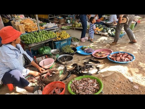 Cambodian 2 Routine Fresh Market Food In The City   Snail, Clam, Fried Noodle, Pork, & More