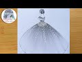 How To Draw A Girl With Beautiful Gown Very Easy Step By Step Pencil Sketch For Beginners