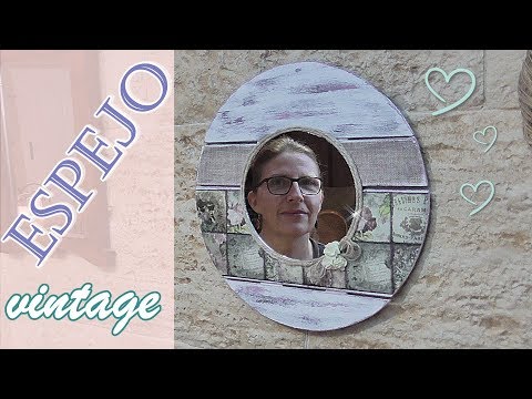 Espejo vintage reciclando cajas de frutas