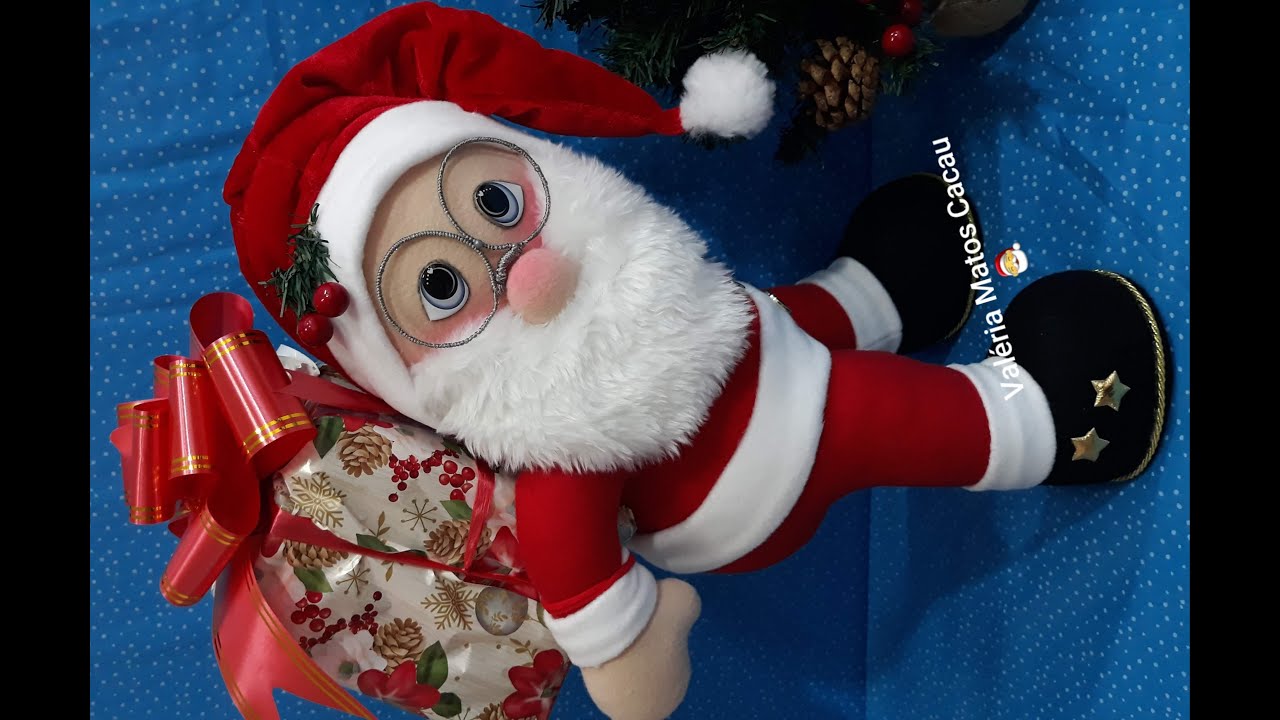 Como fazer Papai Noel de Feltro 🎅 Molde Grátis