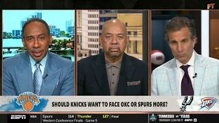 FIRST TAKE | Thunder or Spurs in NBA Finals: Who should Knicks want to face? - Stephen A. & Wilbon