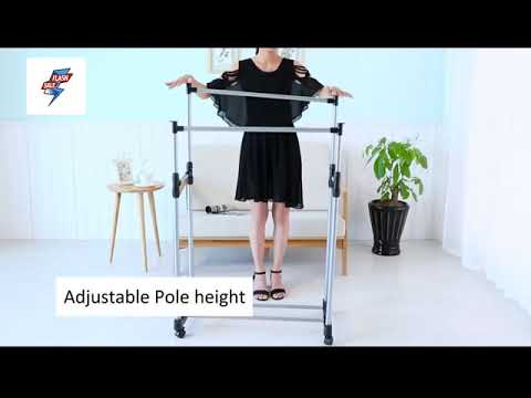 Double pole cloth rack