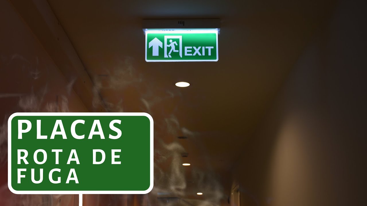 Watch Now Placas de sinalização para saída de emergência e rota de fuga Placas de sinalização para saída de emergência e rota de fuga
