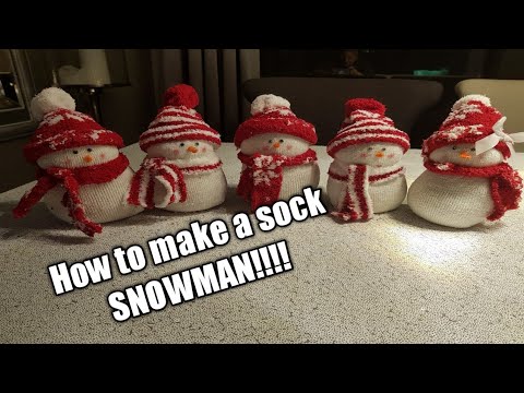 How to make a sock snowman in 5 minutes. Video