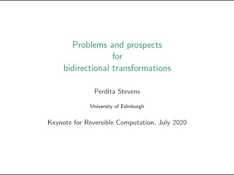 [RC'20] Problems and prospects for bidirectional transformations
