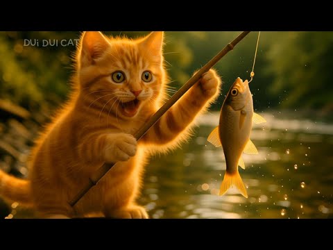Stray Orange Kitten Fishes to Feed Mom… and Finds a New Family 💕 #cat #funnycats #funny #cute