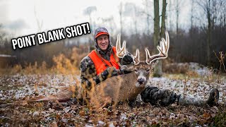 BUCK OF A LIFETIME RIGHT AT POINT BLANK!