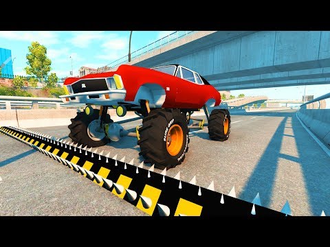 Beamng drive - Police Spike Strips Crashes (spike strip crashes)