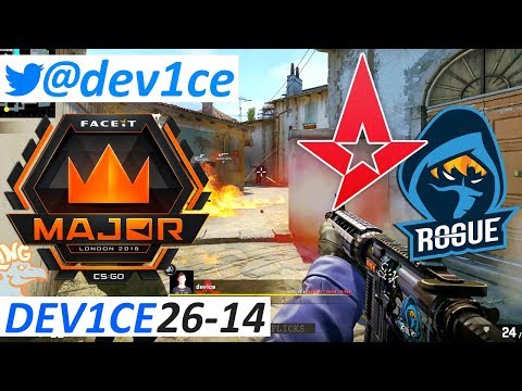 🇩🇰 dev1ce 26-14 / Astralis vs Rogue - Inferno / FACEIT Major 2018 Main Qualifier