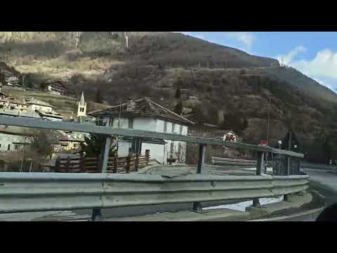 Driving through Etroubles, southbound.  Aosta valley, Italy, 15/02/22