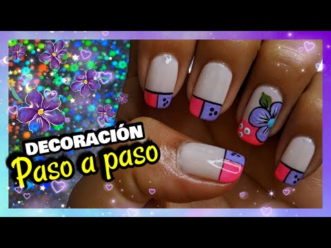 DECORACIÓN DE UÑAS flor lila FÁCIL | FLOWERS NAILART  ♥ NailArt By Andy