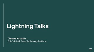Open Technology Institute Lightning Talks: Introduction
