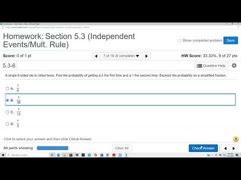 Elementary Stats Lesson 55:  Multiplication Rule for Independent Events (Section 5.3 Problems 6-9)
