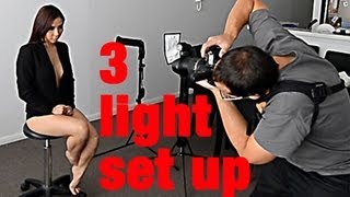 LIVE Photoshoot - 3 light portrait & DIY GOBO background