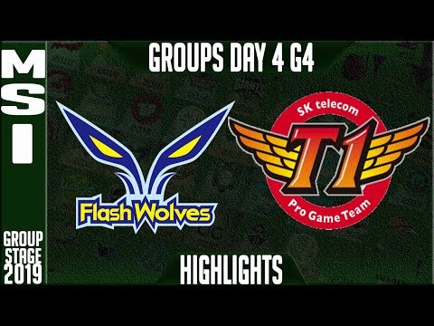 FW vs SKT Highlights | MSI 2019 Group Stage Day 4 | Flash Wolves vs SK Telecom T1