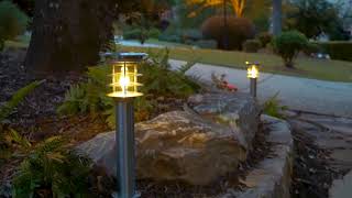 Watch A Video About a Silver Bollard Solar LED EZ Anchor Landscape Light