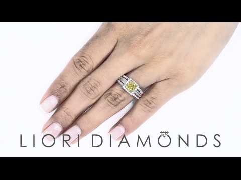 FD-545 - 2.23 Ct. Fancy Yellow Radiant Cut Diamond Engagement Ring 14k Gold Vintage Style