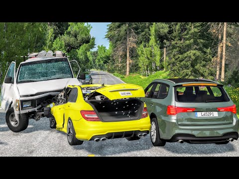 Car Overtaking Crashes Compilation 3/9/2021 - BeamNG.Drive