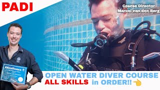 PADI Open Water Diver Course ALL Skills in Order S...