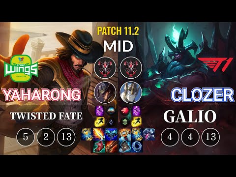 JAG Yaharong Twisted Fate vs T1 Clozer Galio Mid - KR Patch 11.2