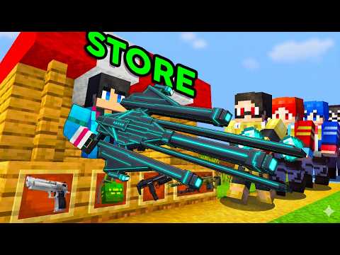 最強の銃ショップがある世界がヤバすぎる【 マイクラ / マインクラフト 】