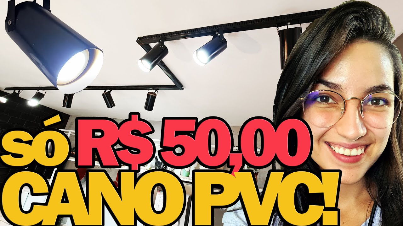COMO FAZER TRILHO DE ILUMINAÇÃO COM CANO DE PVC | MUITO BARATO