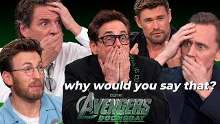 Avengers Cast Trying Hard Not to SPOIL DOOMSDAY for nearly 18 minutes