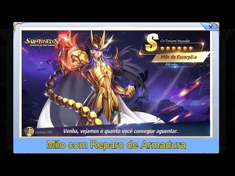 Jogando com o Milo com Reparo Armadura (Cloth Repair) - Saint Seiya Awakening