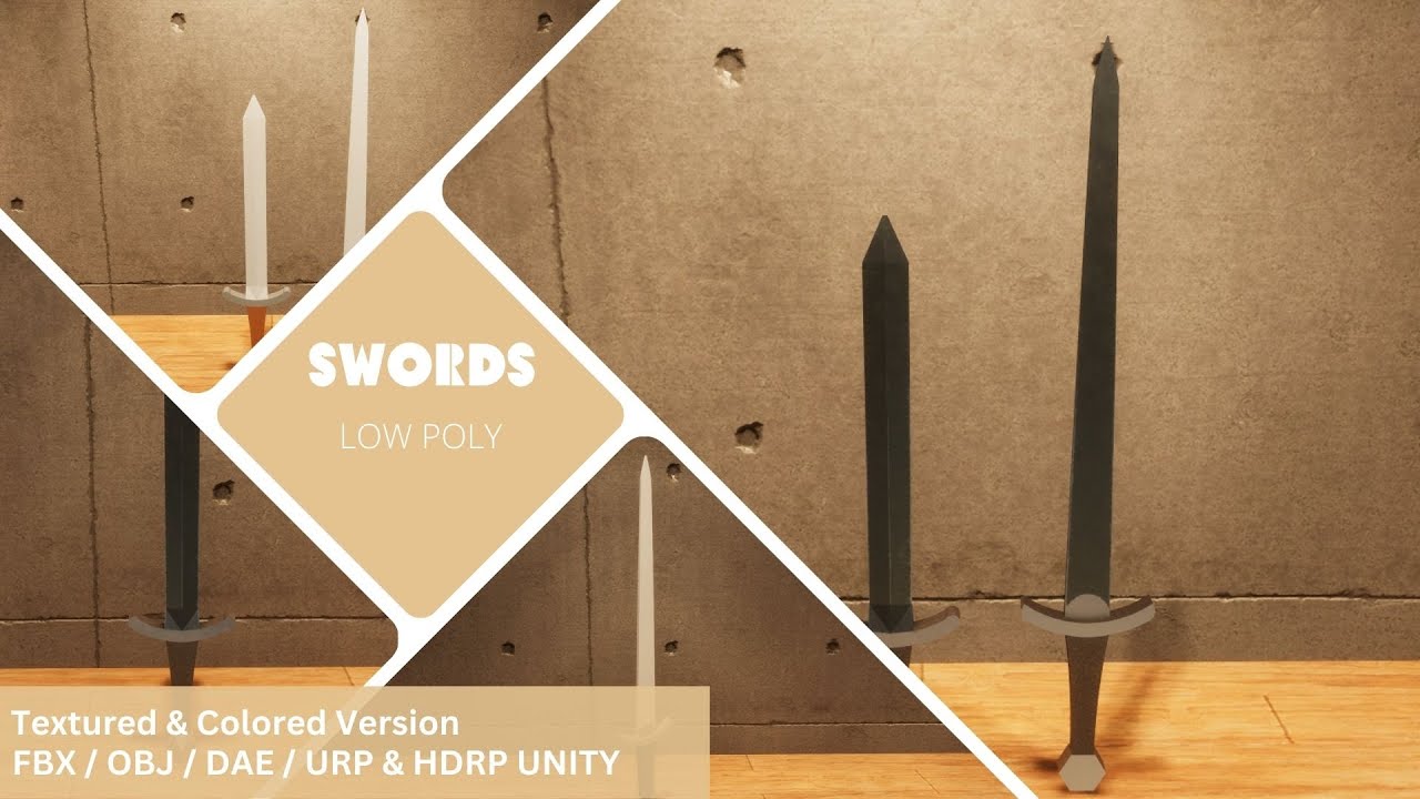 Swords - Lowpoly Textured and Color based 3D Model