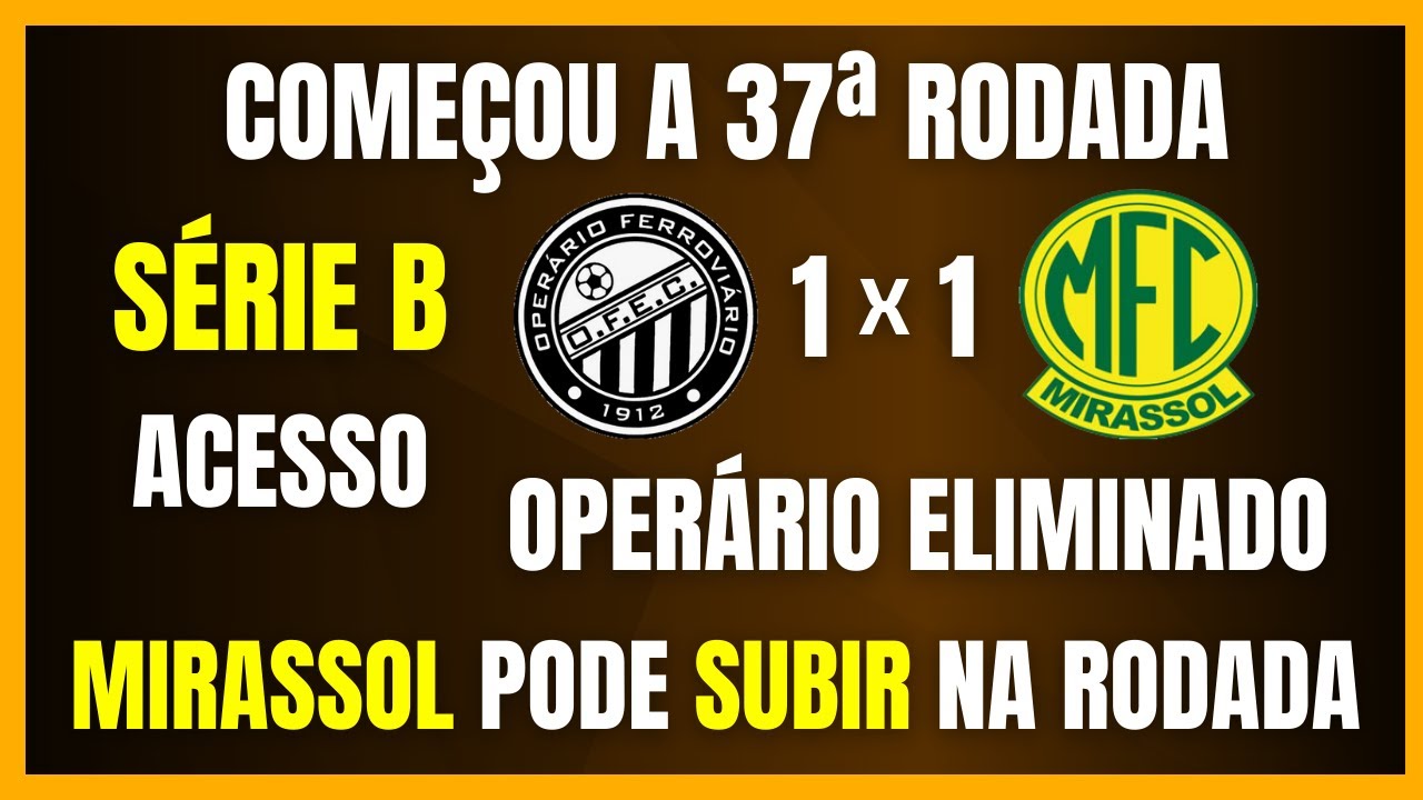 SÉRIE B | MIRASSOL EMPATA E PODE SUBIR NA RODADA | OPERÁRIO ELIMINADO