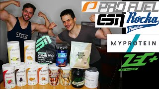 Großer vegane Proteinpulver Influencermarken Test #rockanutrition #profuel #myprotein #zecplus #esn