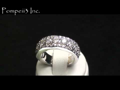 Pompeii3 Inc. 2.10CT Diamond Anniversary 14K White Gold Ring Band New
