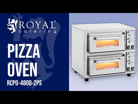 video - Pizza Oven - 2 chambers - 4750 W - Ø 40 cm - refractory stone - Royal Catering