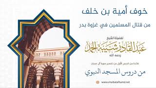 صورة 12 شدة خوف أمية بن خلف من الخروج لقتال المسلمين - الشيخ عبدالقادر شيبة الحمد رحمه الله