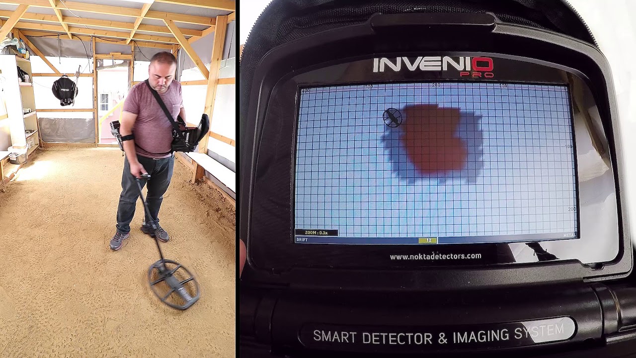 Nokta Invenio - Detection of letter ''K'' made of 50cm long 8mm rebar