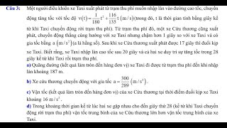 ÔN THPTQG: So sánh vận tốc trung bình của Taxi và xe cứu thương