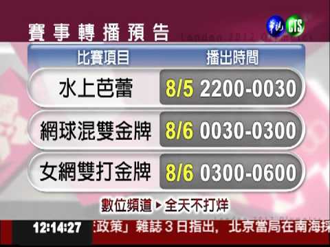 奧運精采賽事 鎖定華視頻道