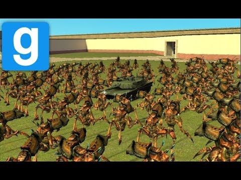 EPIC NPC BATTLE Antlion Guards VS Mililtary Tanks Garry's Mod