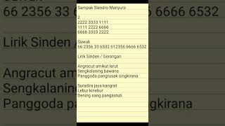 Download lagu Not Sampak Manyuro dan Lirik sinden / gerongan#shorts mp3