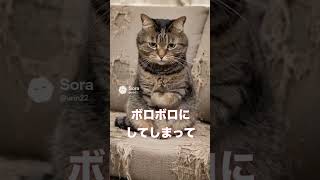 ソファーをボロボロにした猫、まさかの反省モード…謝罪が可愛すぎる【猫あるある｜AIアニメ】