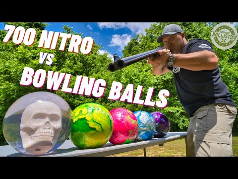 700 NITRO vs BOWLING BALLS 🎳 (World’s Biggest Elephant Gun)