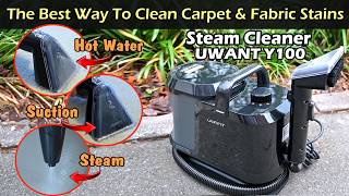 The Best Way To Clean Carpet & Fabric Stains w/ Steam Cleaner | UWANT Y100 Steam Cleaner