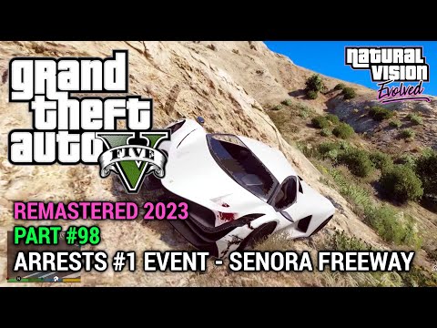 GTA 5 NVE 100% Gameplay Walkthrough Part 98 - Arrests #1 Random Event - Senora Freeway
