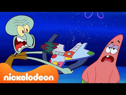 Capa de Bob Esponja | Patrick Irritando o Lula Molusco por 15 Minutos  | Nickelodeon em Português