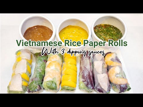 HOW TO MAKE VIETNAMESE RICE PAPER ROLLS WITH 3 DIPPING SAUCES | #juvilee2575 #recipe