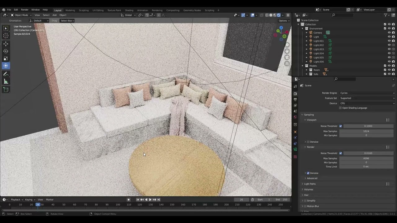Small Living Room 3D Model