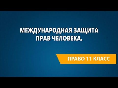 Международная защита прав человека. Международное гуманитарное право и права человека